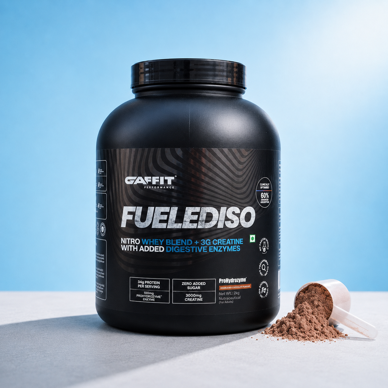 GAFFIT FUELEDISO – Nitro Whey Isolate Blend with 3g Creatine & ProHydrozyme®