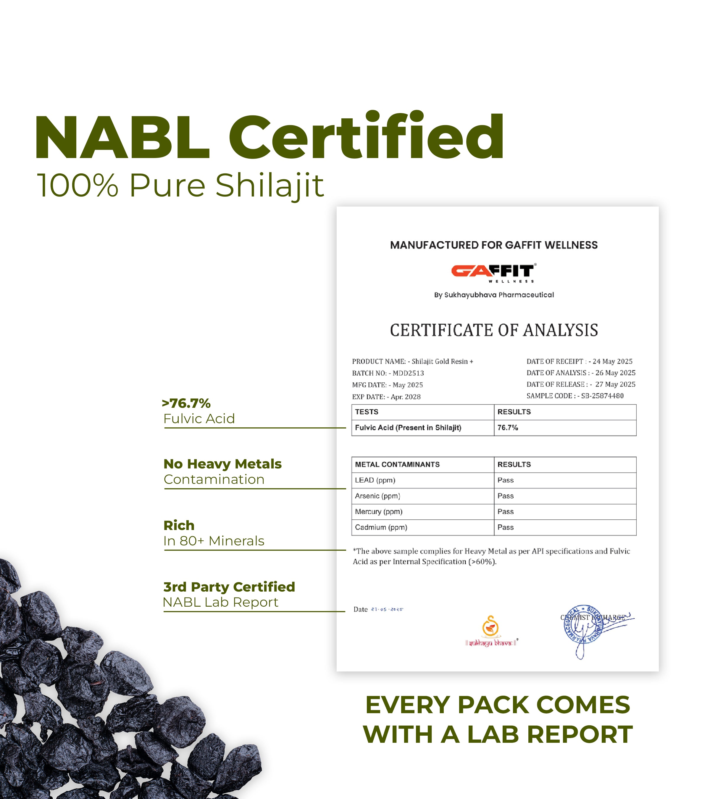 Pure Himalayan Shilajit Gold Resin - 75%+ Fulvic Acid for Strength, Energy & Vitality