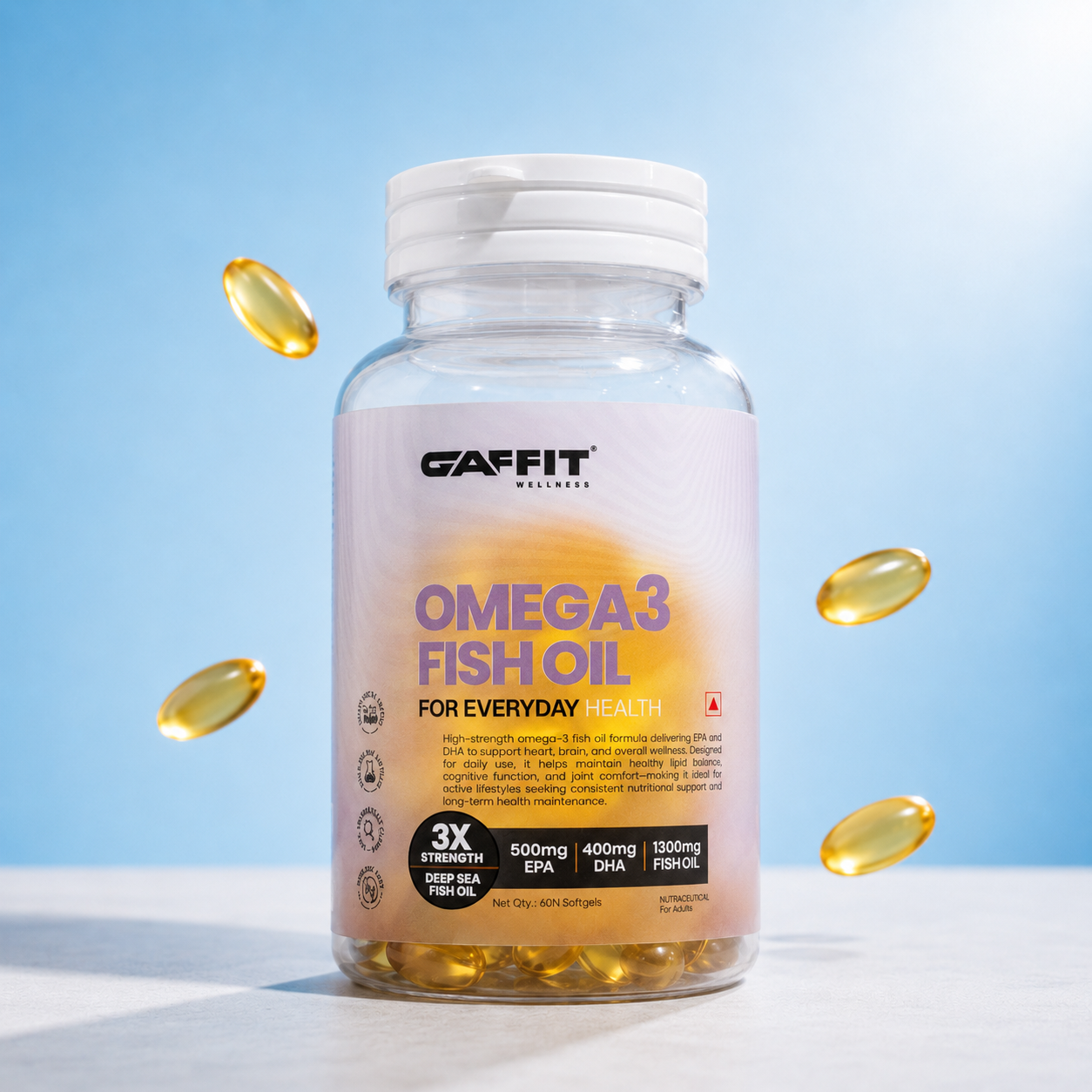 GAFFIT Omega-3 Fish Oil – High-Strength EPA & DHA for Heart, Brain & Joint Health