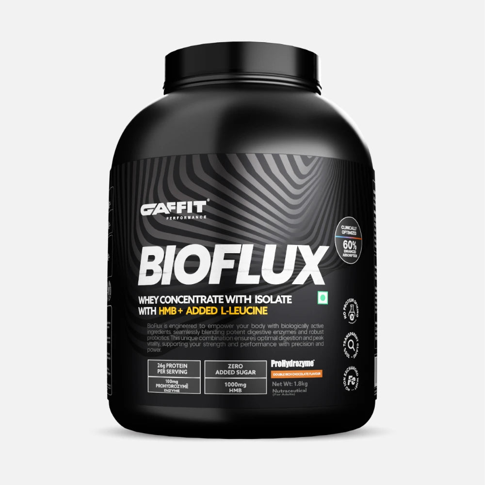 GAFFIT BIOFLUX – Whey Protein with HMB, Added L-Leucine & ProHydrozyme®