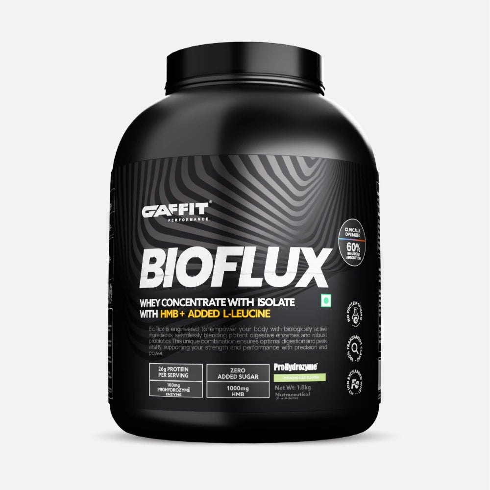 GAFFIT BIOFLUX  Whey Protein with HMB, Added L-Leucine & ProHydrozyme   GAFFIT PERFORMANCE