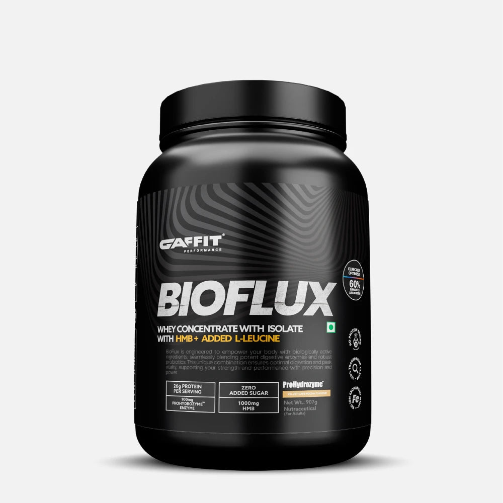 GAFFIT BIOFLUX – Whey Protein with HMB, Added L-Leucine & ProHydrozyme®