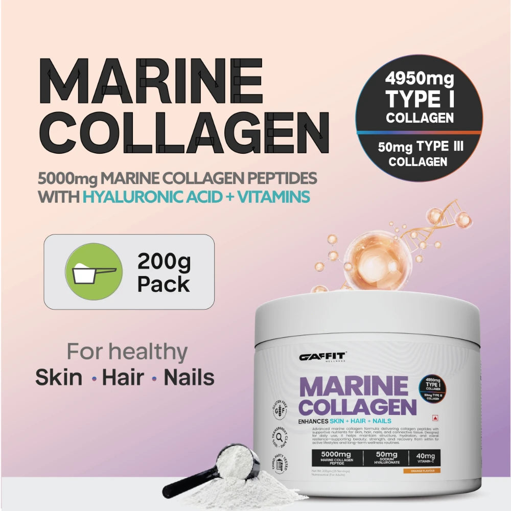 Marine Collagen – 5000mg Marine Collagen Peptides with Hyaluronic Acid & Essential Vitamins