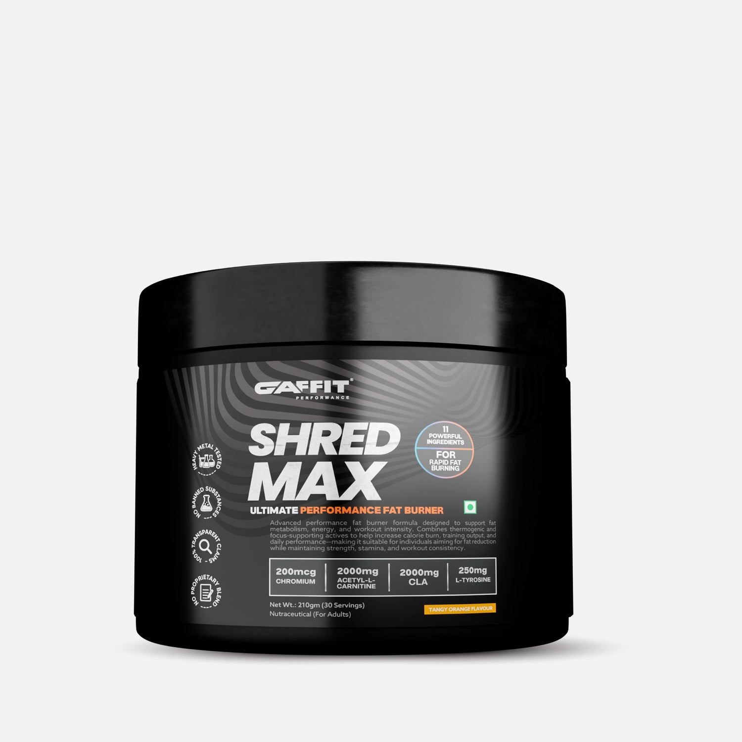 SHRED-MAX Performance Fat Burner with 11 Actives & Advanced Absorption Support