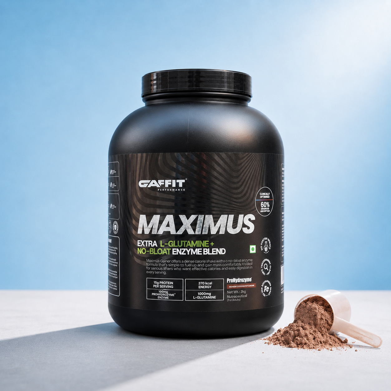 MAXIMUS Daily-Use Mass Gainer with 15g Protein, L-Glutamine & ProHydrozyme®