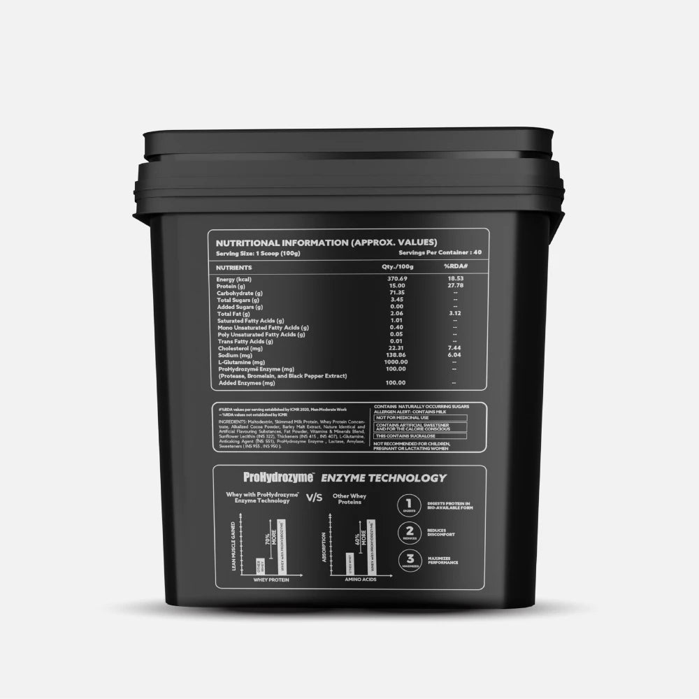 MAXIMUS Daily-Use Mass Gainer with 15g Protein, L-Glutamine & ProHydrozyme®