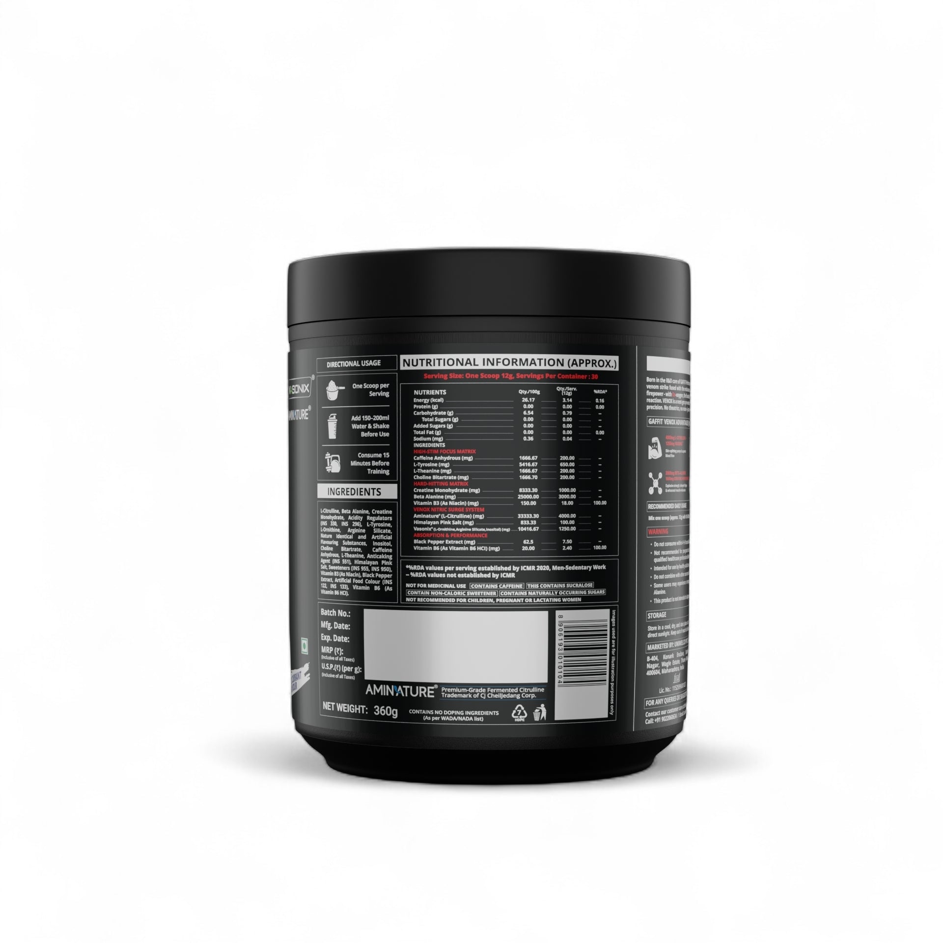 Venox Pre-Workout with Aminature® L-Citrulline & Vasonix®