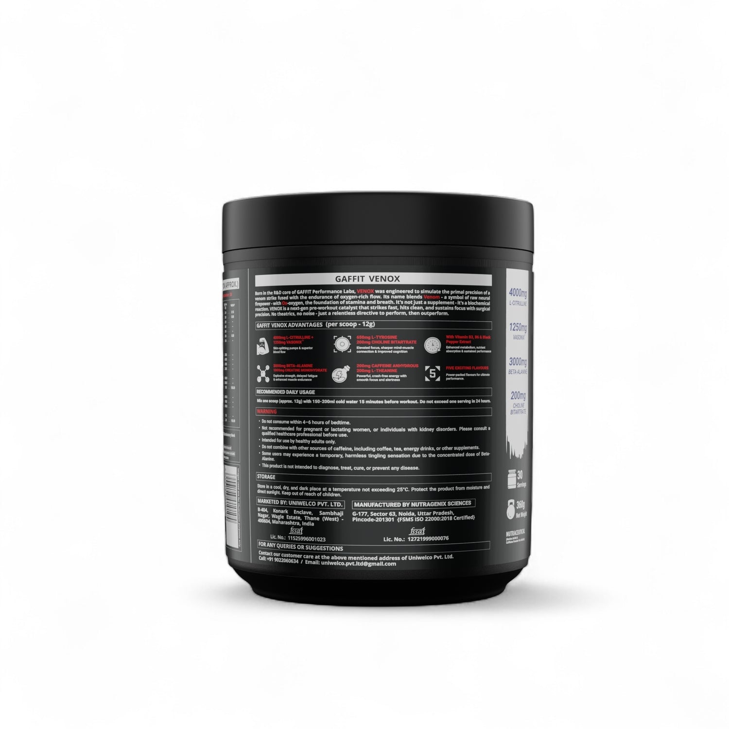 Venox Pre-Workout with Aminature® L-Citrulline & Vasonix®