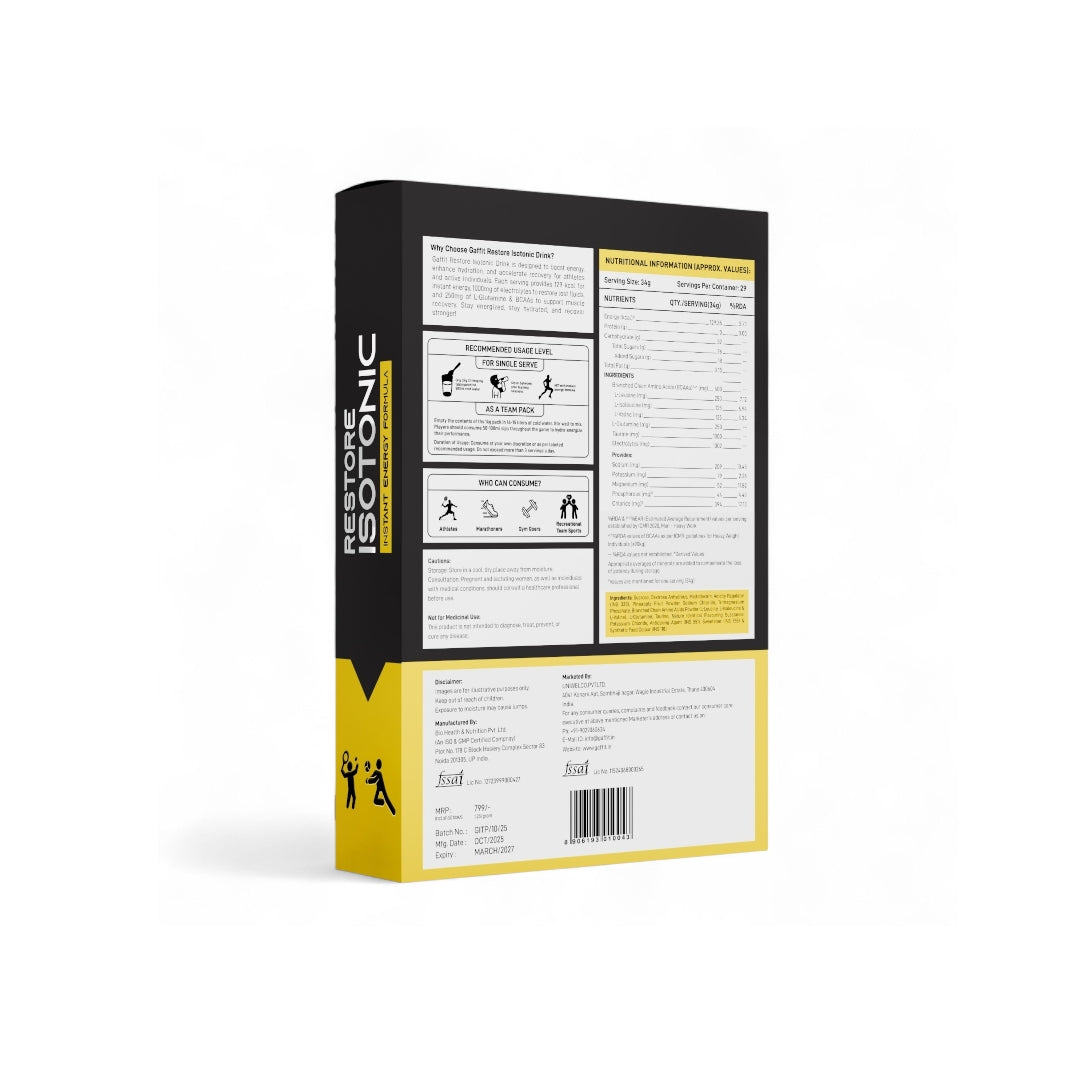 GAFFIT RESTORE ISOTONIC – INSTANT ENERGY & ELECTROLYTE FORMULA