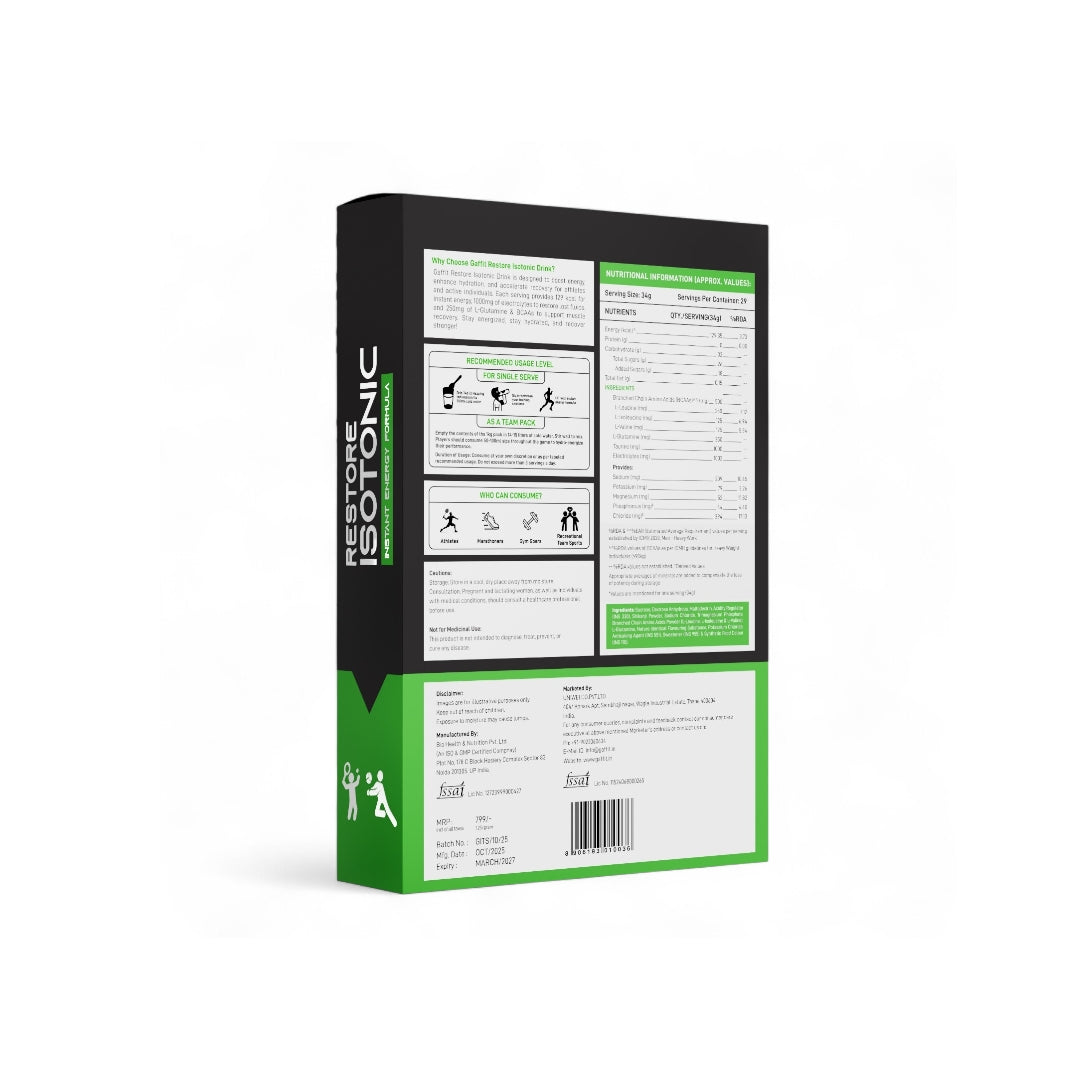 GAFFIT RESTORE ISOTONIC – INSTANT ENERGY & ELECTROLYTE FORMULA